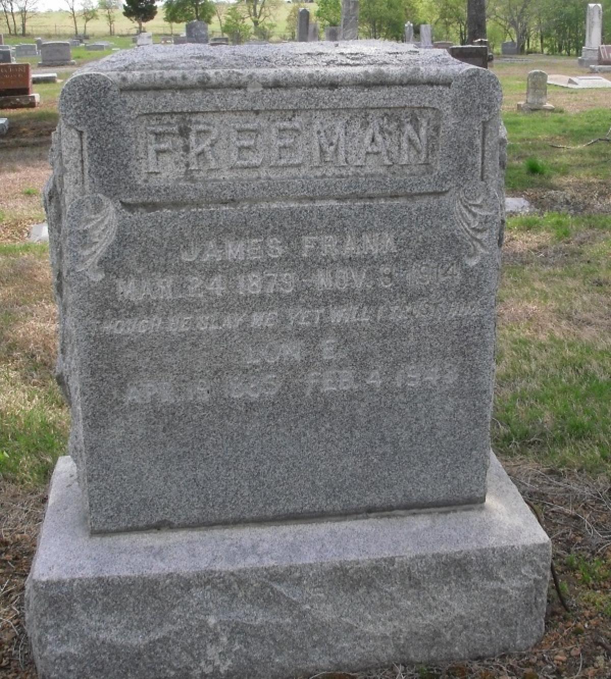 OK, Grove, Olympus Cemetery, Freeman, James Frank & Lon E. Headstone