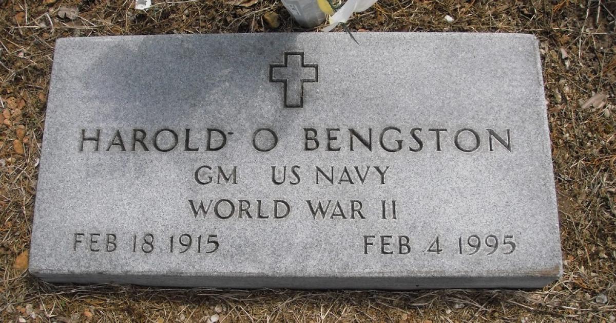 OK, Grove, Olympus Cemetery, Bengston, Harold O. Military Headstone