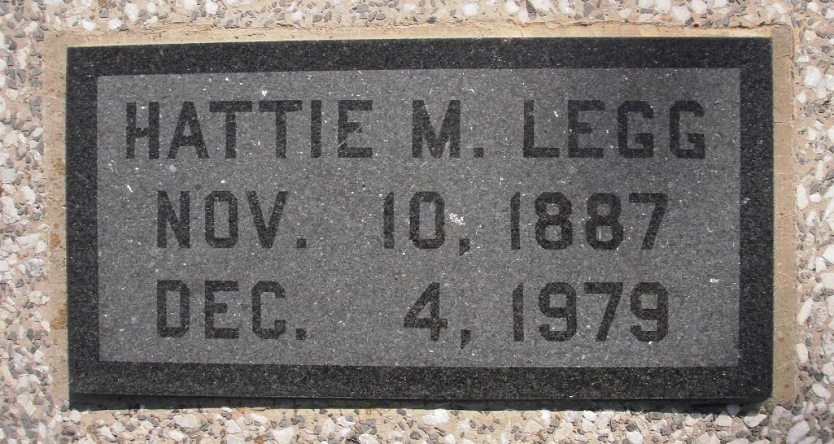 OK, Grove, Olympus Cemetery, Legg, Hattie M. Headstone