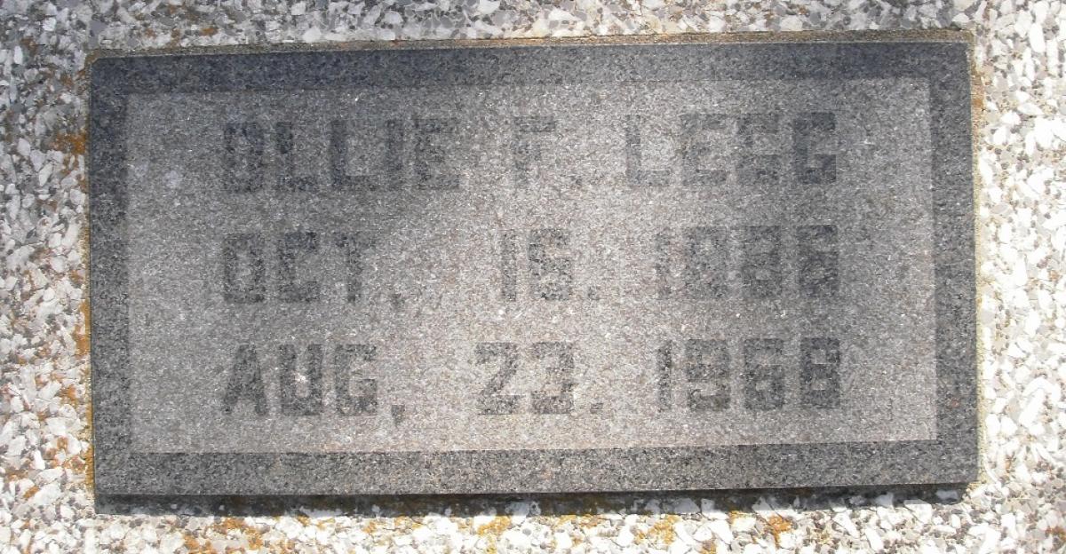 OK, Grove, Olympus Cemetery, Legg, Ollie F. Headstone