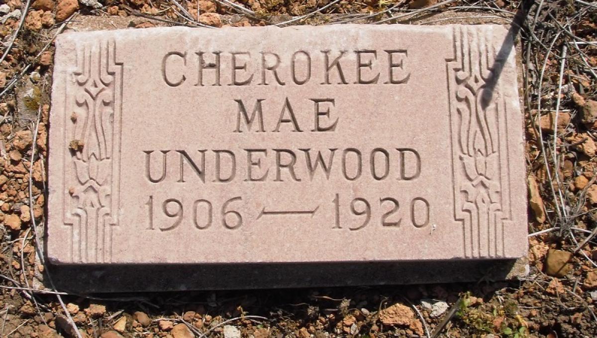 OK, Grove, Olympus Cemetery, Underwood, Cherokee Mae Headstone