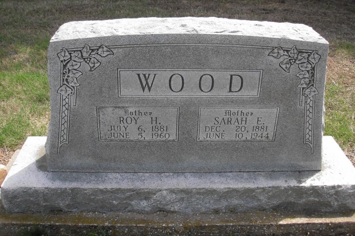OK, Grove, Olympus Cemetery, Wood, Roy H. & Sarah E. Headstone