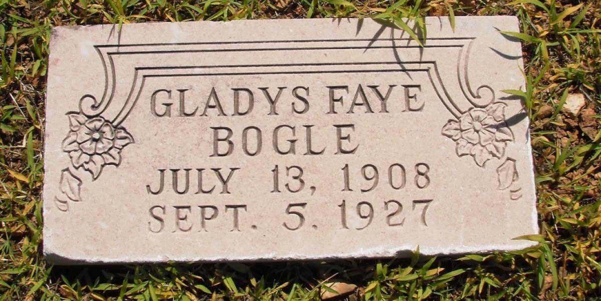 OK, Grove, Olympus Cemetery, Bogle, Gladys Faye Headstone