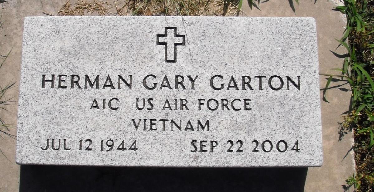 OK, Grove, Olympus Cemetery, Garton, Herman Gary Military Headstone