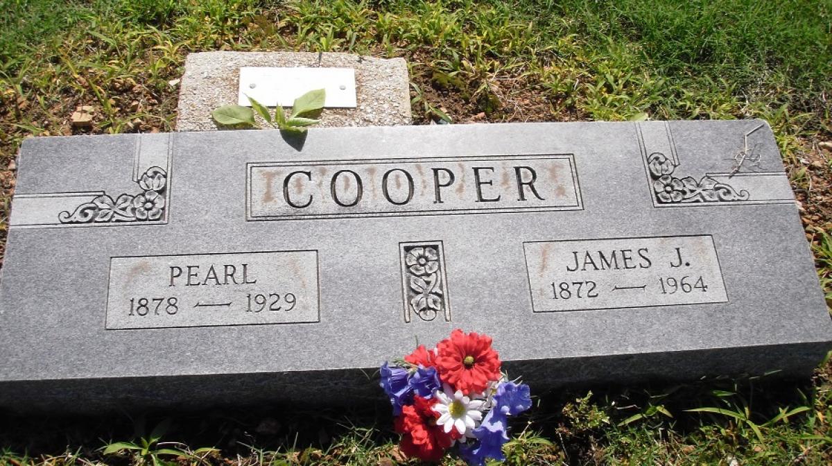 OK, Grove, Olympus Cemetery, Cooper, James J. & Pearl Headstone