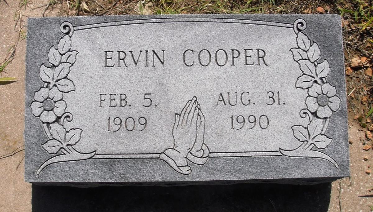 OK, Grove, Olympus Cemetery, Cooper, Ervin Headstone