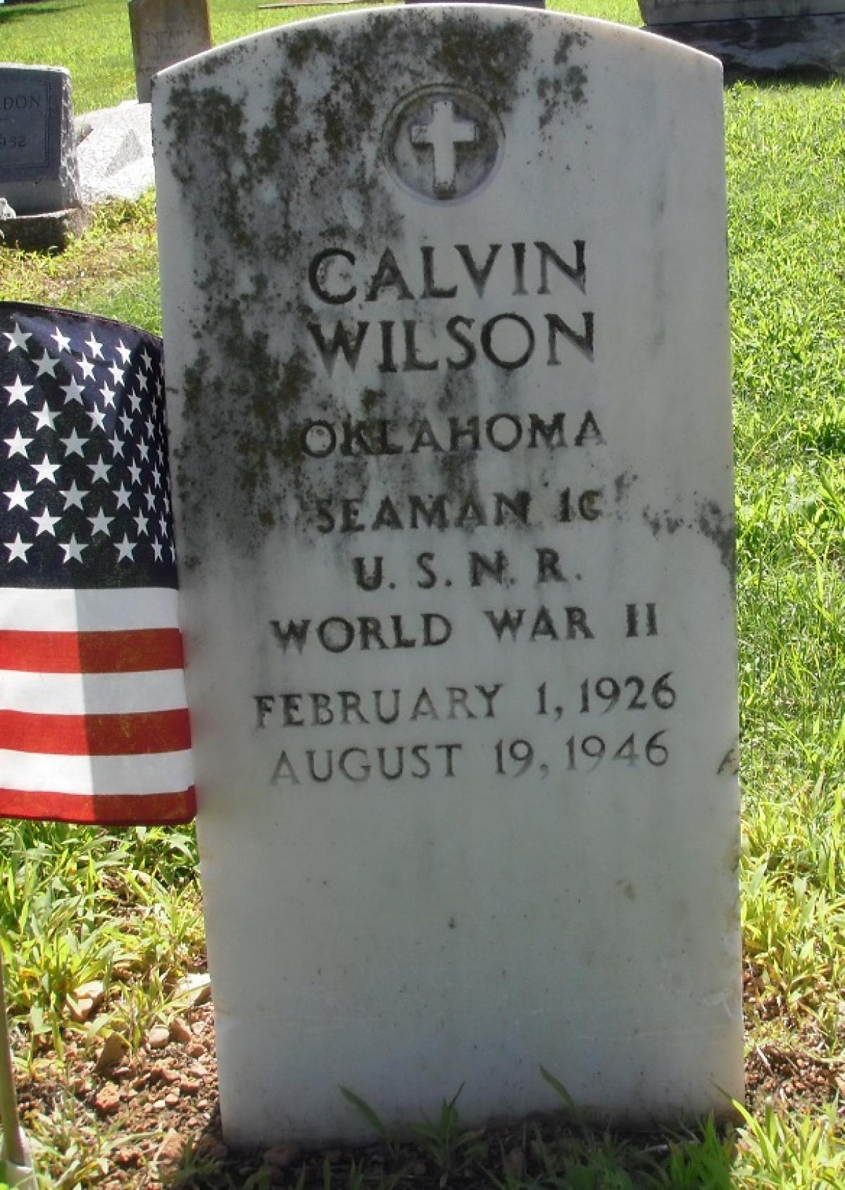 OK, Grove, Olympus Cemetery, Wilson, Calvin Military Headstone