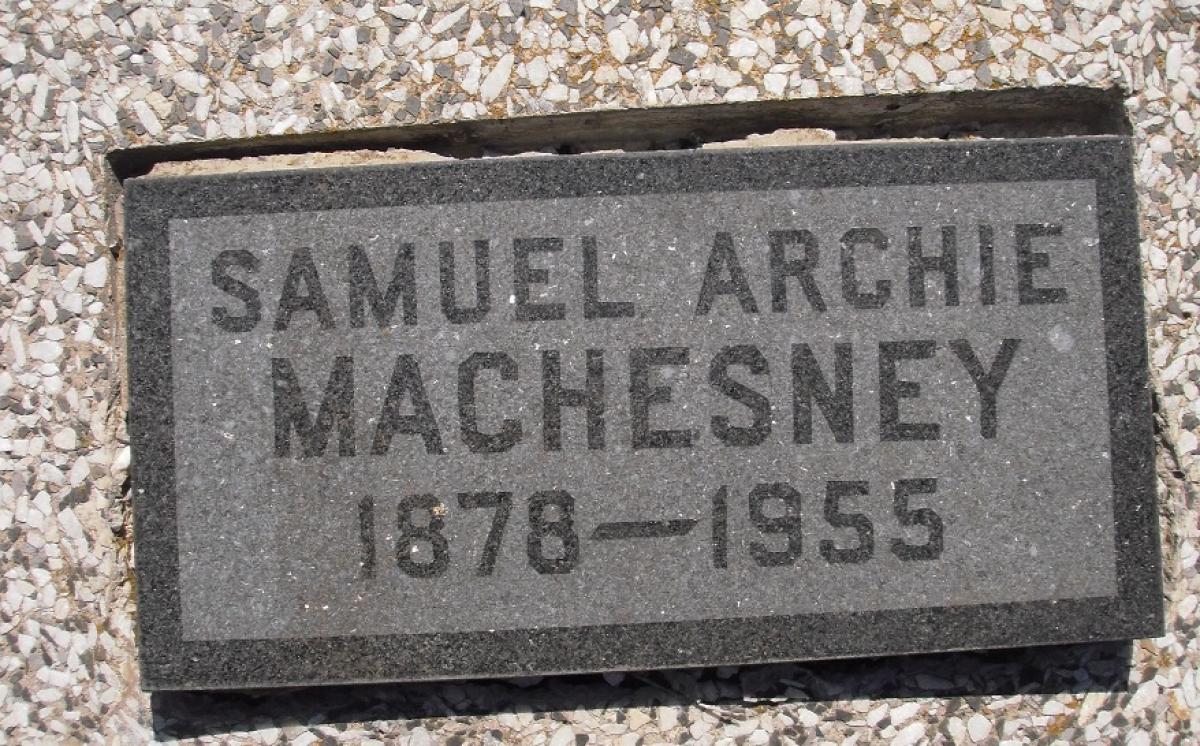 OK, Grove, Olympus Cemetery, Machesney, Samuel Archie Headstone