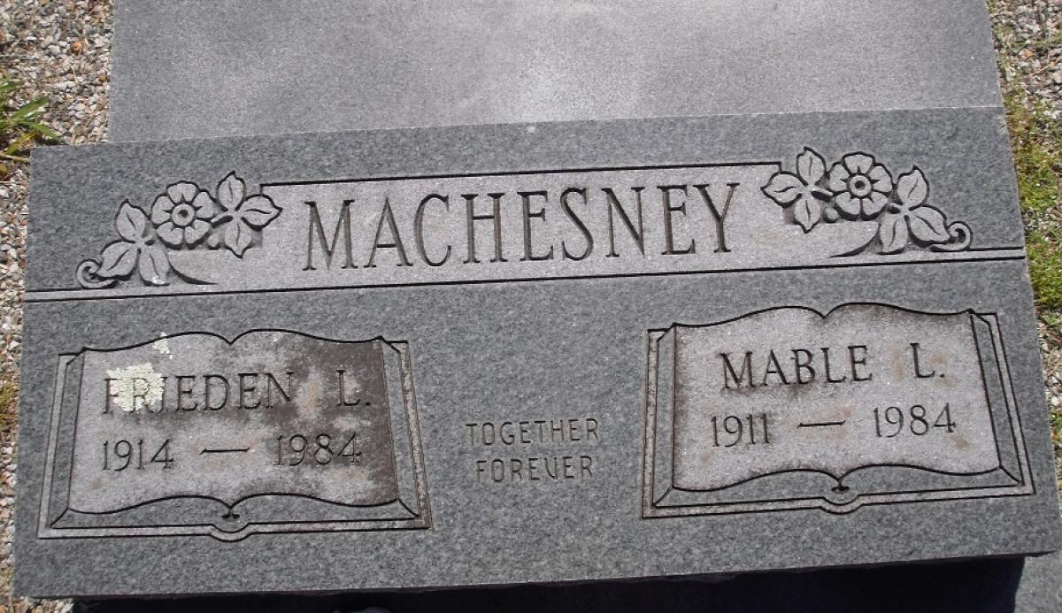 OK, Grove, Olympus Cemetery, Machesney, Frieden L. & Mable L. Headstone