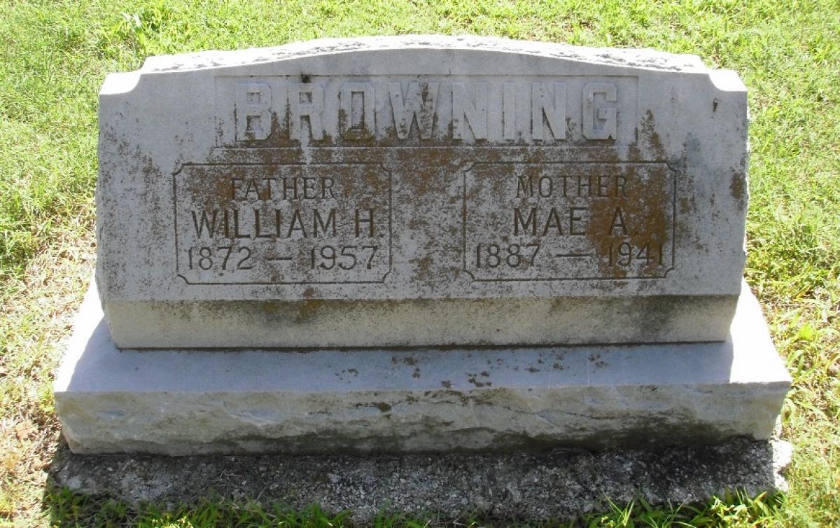 OK, Grove, Olympus Cemetery, Browning, William H. & Mae A. Headstone