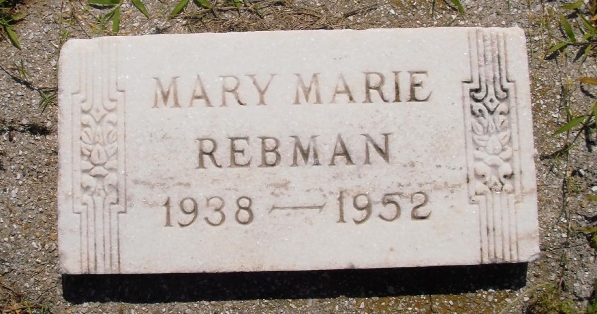 OK, Grove, Olympus Cemetery, Rebman, Mary Marie Headstone