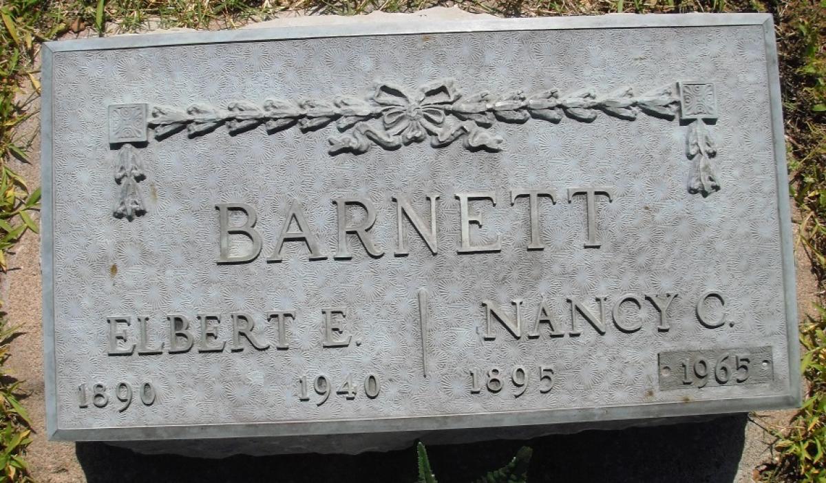 OK, Grove, Olympus Cemetery, Barnett, Elbert E. & Nancy C. Headstone