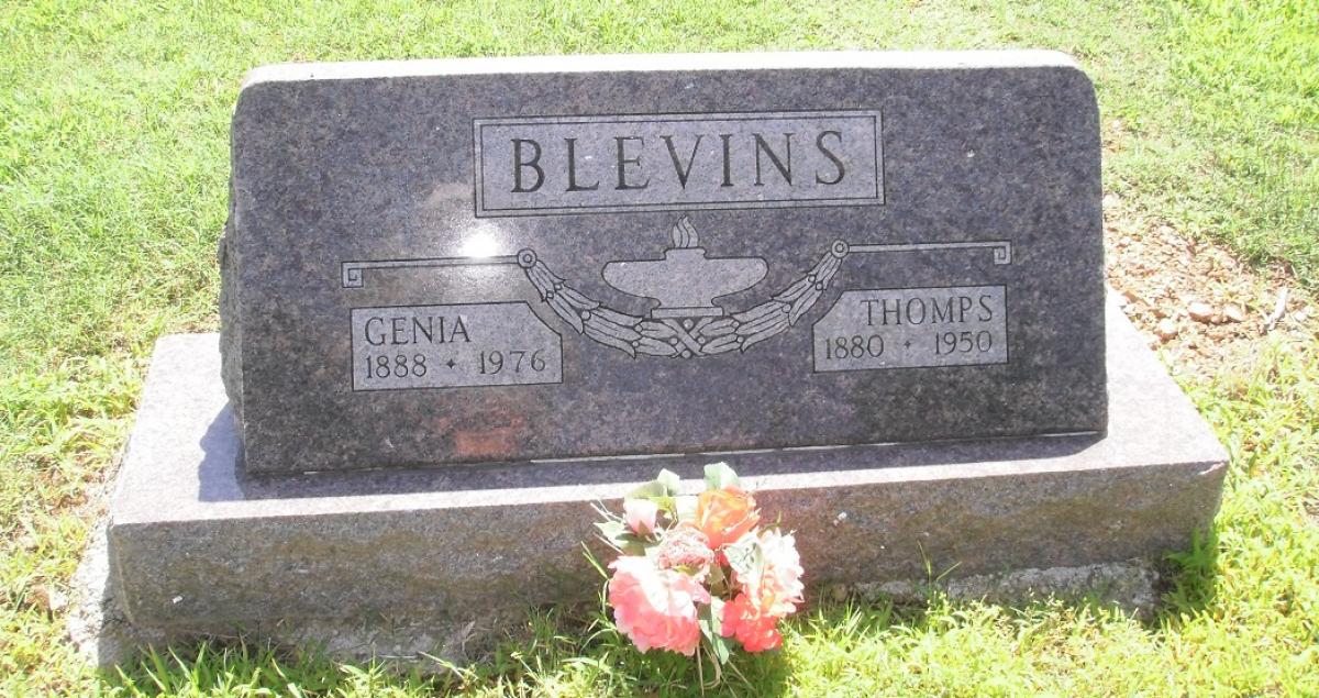 OK, Grove, Olympus Cemetery, Blevins, Thomps & Genia Headstone