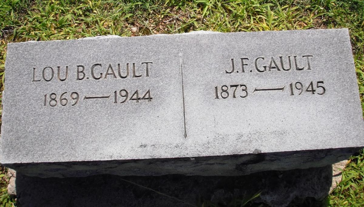OK, Grove, Olympus Cemetery, Gault, Lou B. & J. F. Headstone