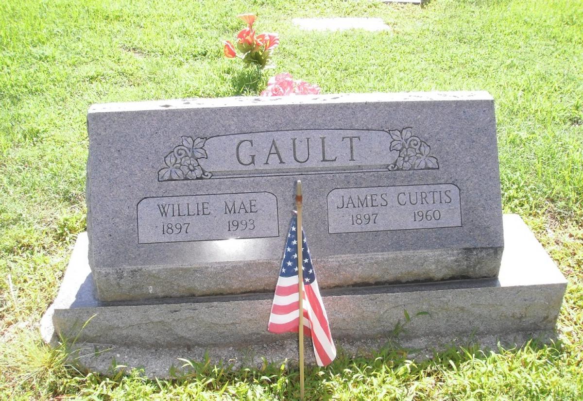 OK, Grove, Olympus Cemetery, Gault, James Curtis & Willie Mae Headstone