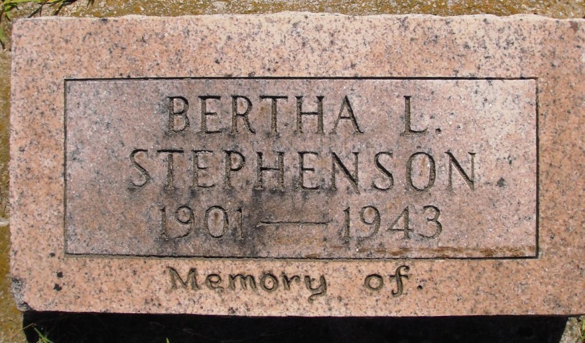 OK, Grove, Olympus Cemetery, Stephenson, Bertha L. Headstone