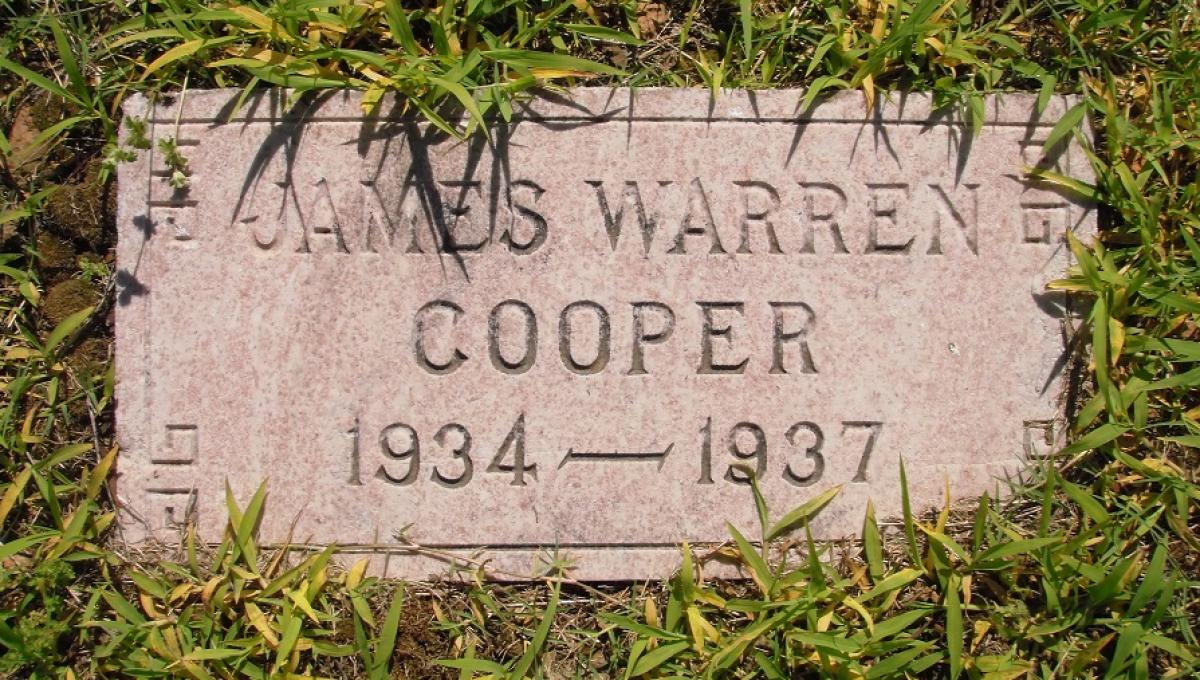 OK, Grove, Olympus Cemetery, Cooper, James Warren Headstone