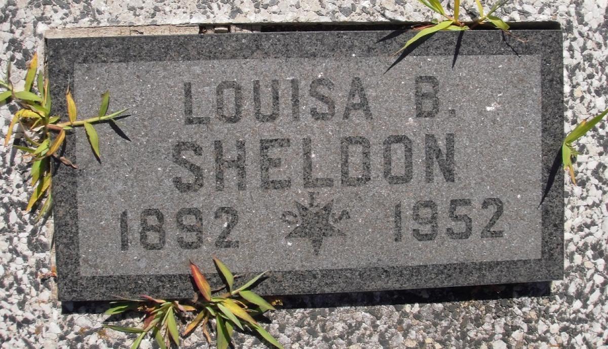 OK, Grove, Olympus Cemetery, Sheldon, Louisa B. Headstone