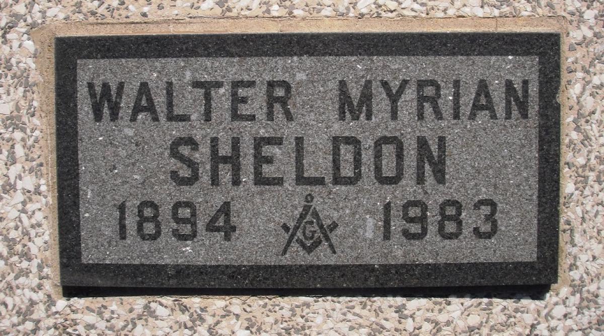 OK, Grove, Olympus Cemetery, Sheldon, Walter Myrian Headstone