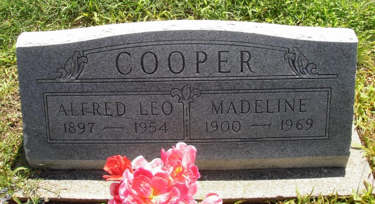OK, Grove, Olympus Cemetery, Cooper, Alfred Leo & Madeline Headstone
