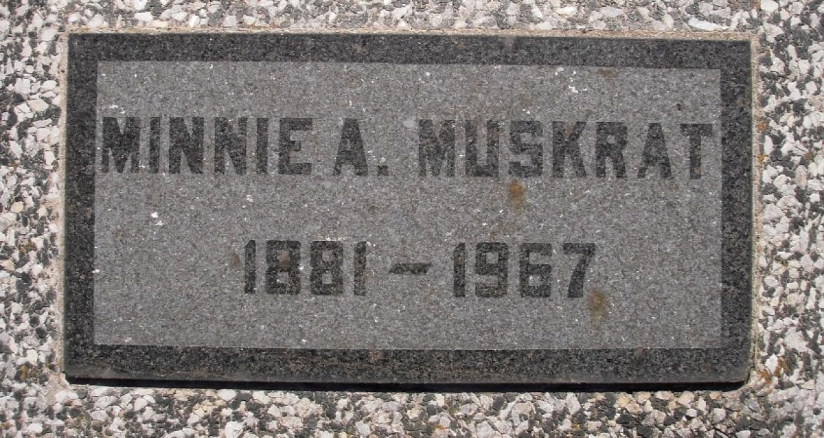 OK, Grove, Olympus Cemetery, Muskrat, Minnie A. Headstone