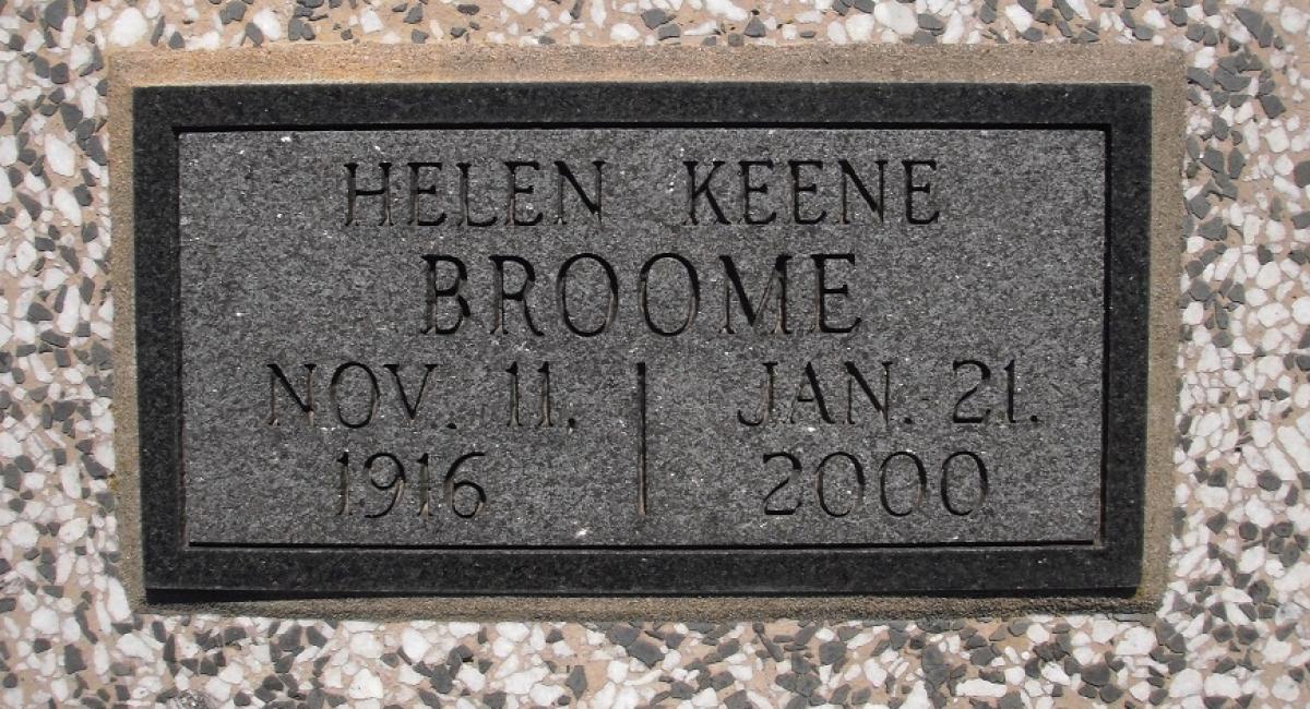 OK, Grove, Olympus Cemetery, Broome, Helen (Keene) Headstone