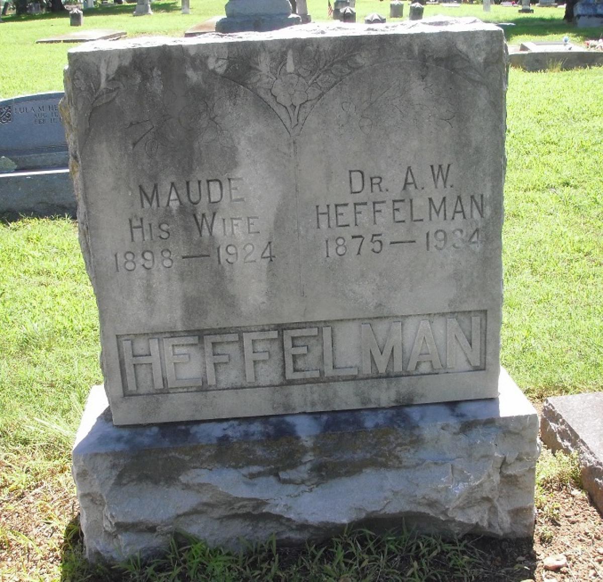 OK, Grove, Olympus Cemetery, Heffelman, Dr. A. W. & Maude Headstone