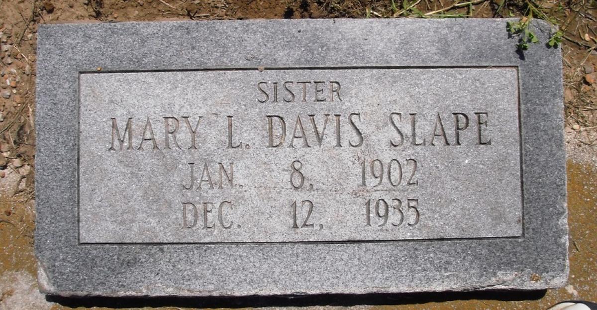 OK, Grove, Olympus Cemetery, Slape, Mary L. (Davis) Headstone