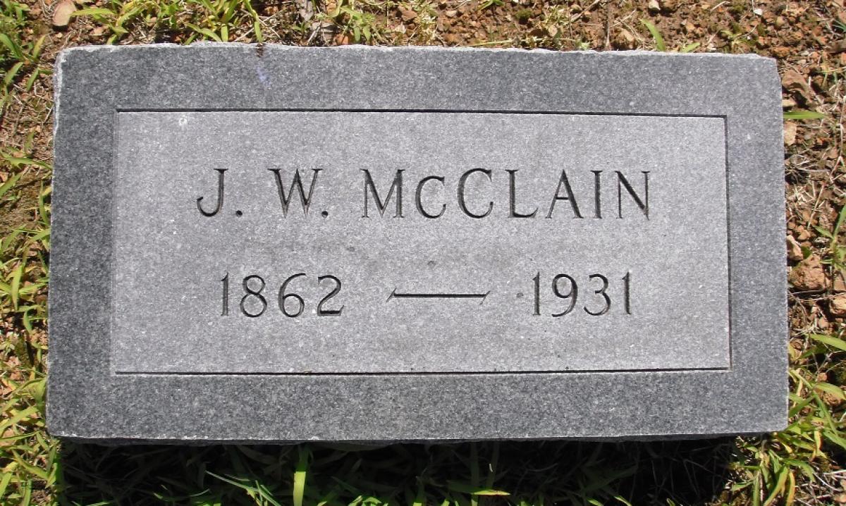 OK, Grove, Olympus Cemetery, McClain, J. W. Headstone