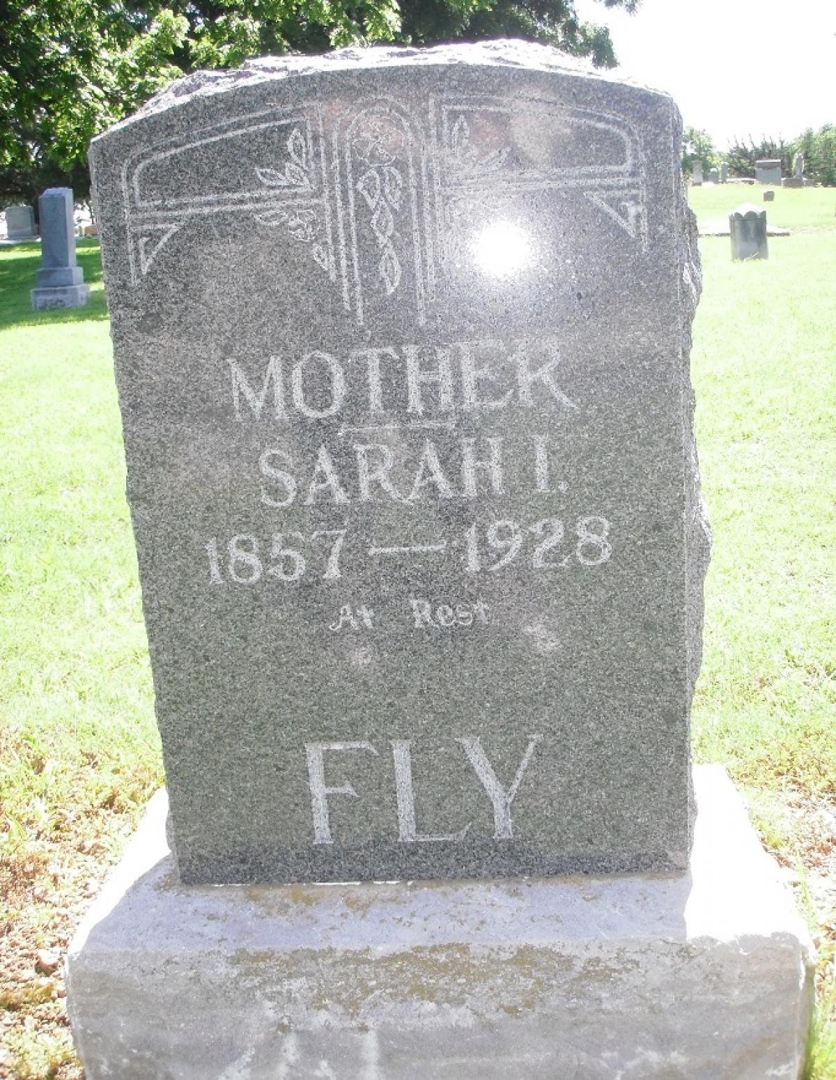 OK, Grove, Olympus Cemetery, Fly, Sarah I. Headstone