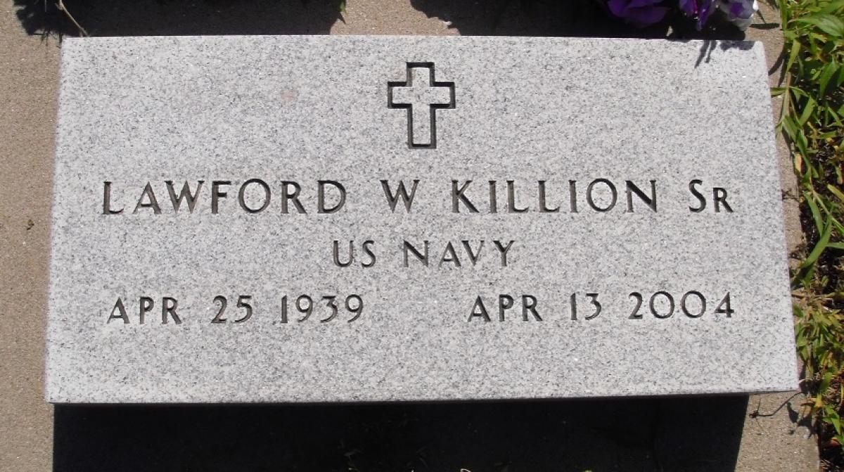 OK, Grove, Olympus Cemetery, Killion, Lawford W. Sr. Military Headstone