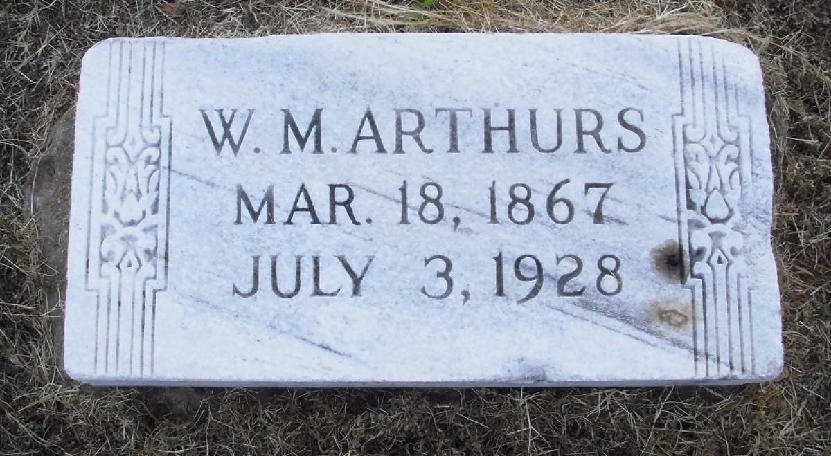 OK, Grove, Olympus Cemetery, Arthurs, W. M. Headstone