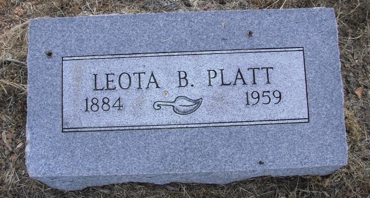 OK, Grove, Olympus Cemetery, Platt, Leota B. Headstone