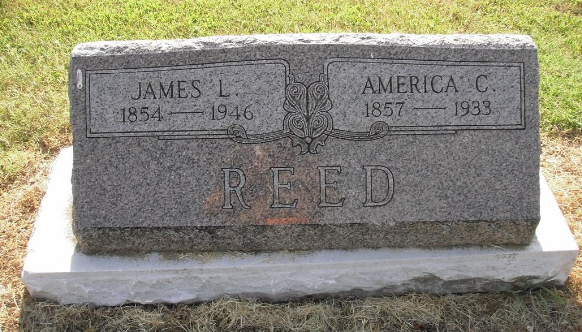 OK, Grove, Olympus Cemetery, Reed, James L. & America C. Headstone