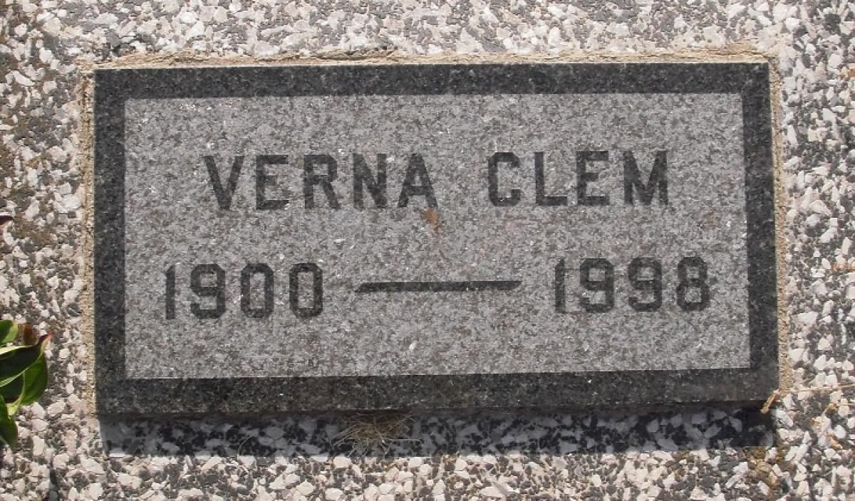OK, Grove, Olympus Cemetery, Clem, Verna Headstone