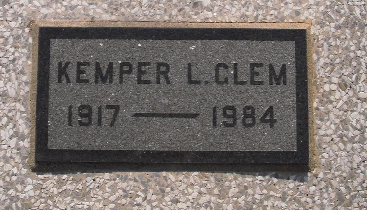 OK, Grove, Olympus Cemetery, Clem, Kemper L. Headstone