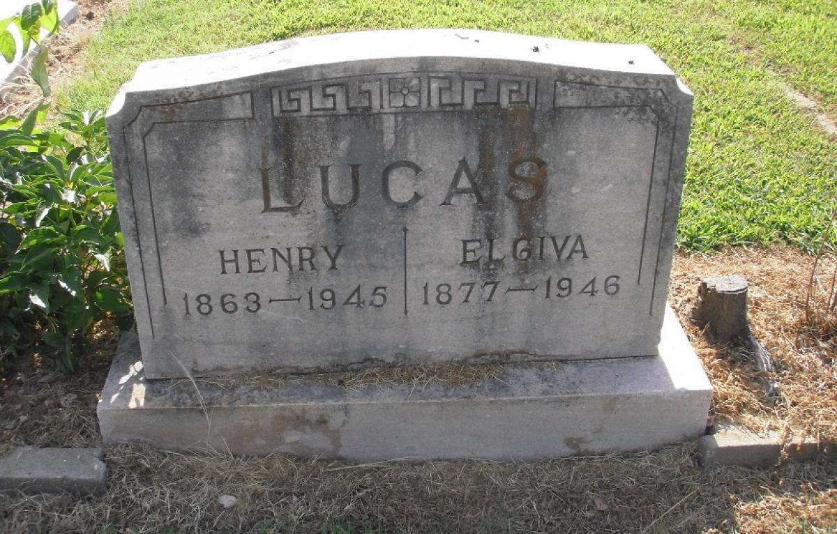OK, Grove, Olympus Cemetery, Lucas, Henry & Elgiva Headstone
