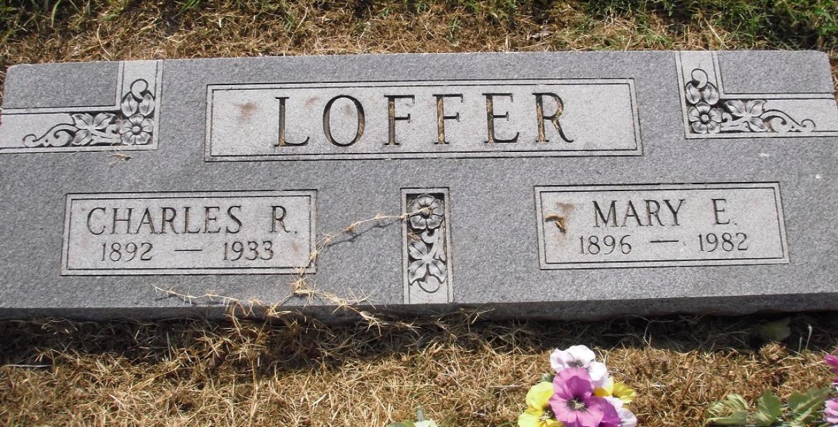OK, Grove, Olympus Cemetery, Loffer, Charles R. & Mary E. Headstone