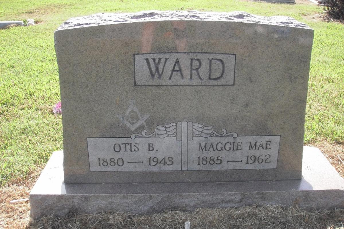 OK, Grove, Olympus Cemetery, Ward, Otis B. & Maggie Mae Headstone