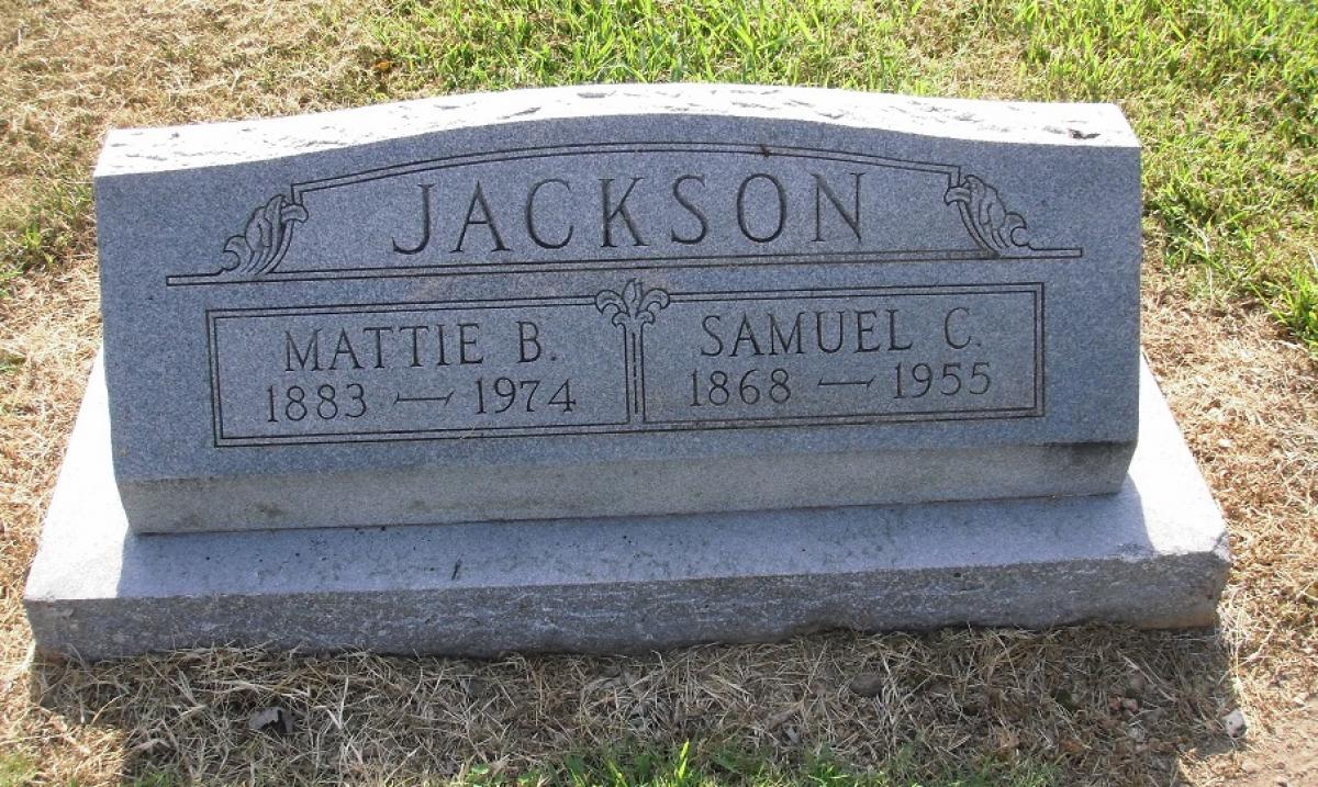 OK, Grove, Olympus Cemetery, Jackson, Samuel C. & Mattie B. Headstone