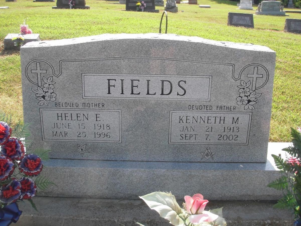 OK, Grove, Olympus Cemetery, Fields, Kenneth M. & Helen E. Headstone