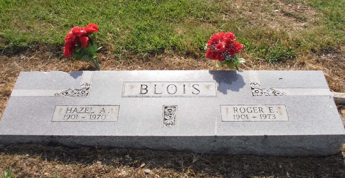 OK, Grove, Olympus Cemetery, Blois, Roger E. & Hazel A. Headstone