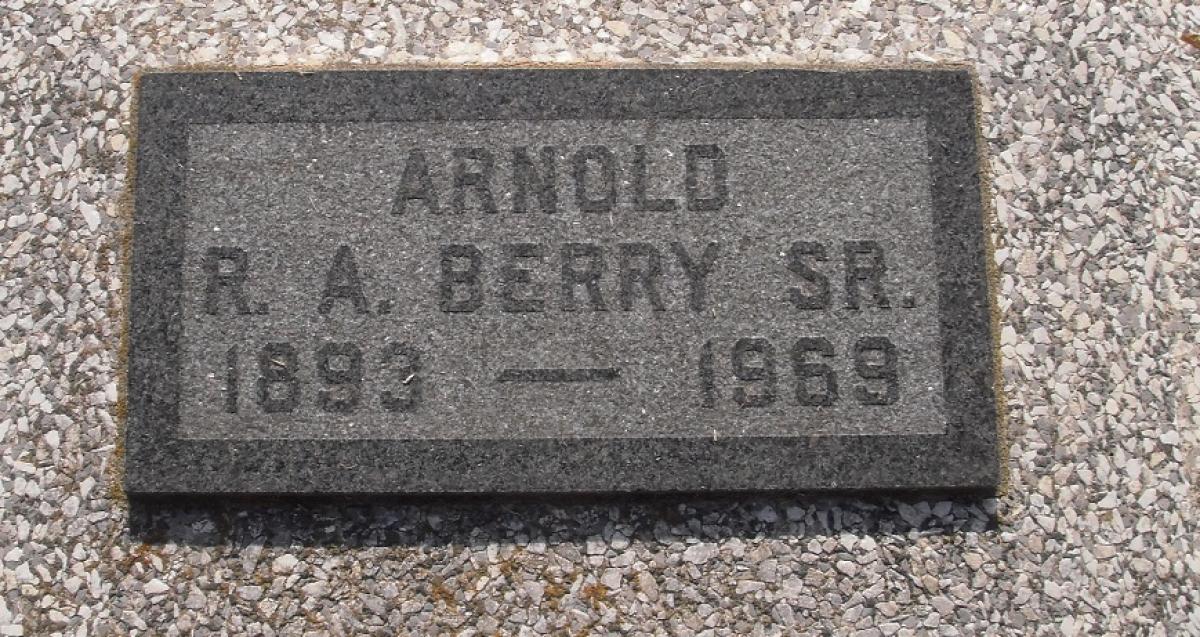 OK, Grove, Olympus Cemetery, Berry, Robert Arnold Sr. Headstone
