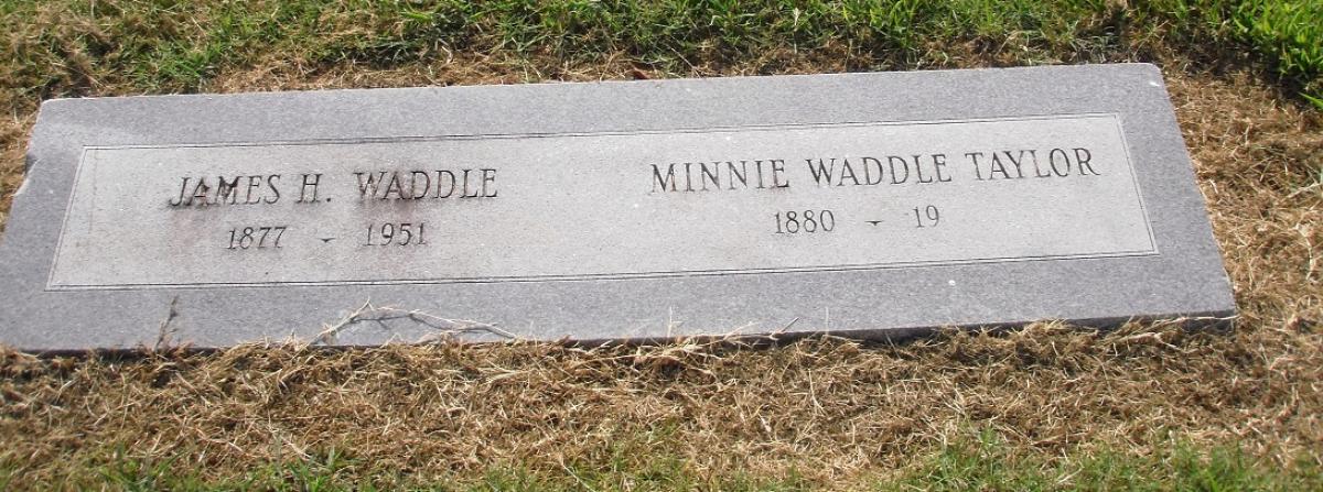 OK, Grove, Olympus Cemetery, Waddle, James H. & Minnie (Taylor) Headstone