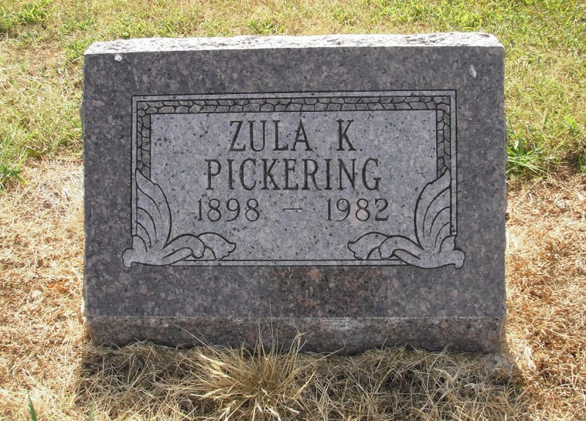 OK, Grove, Olympus Cemetery, Pickering, Zula K. Headstone