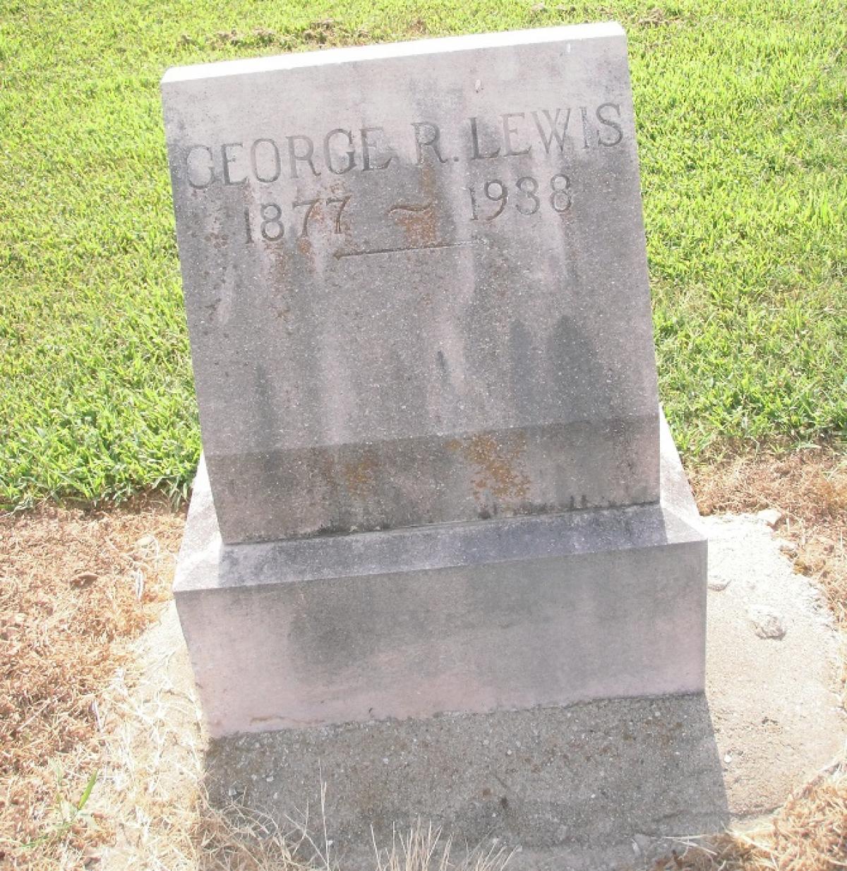 OK, Grove, Olympus Cemetery, Lewis, George R. Headstone