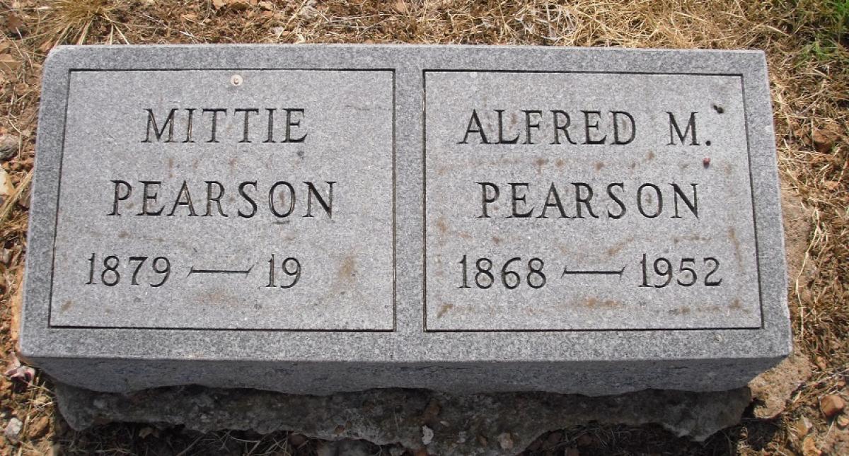 OK, Grove, Olympus Cemetery, Pearson, Alfred M. & Mittie Headstone