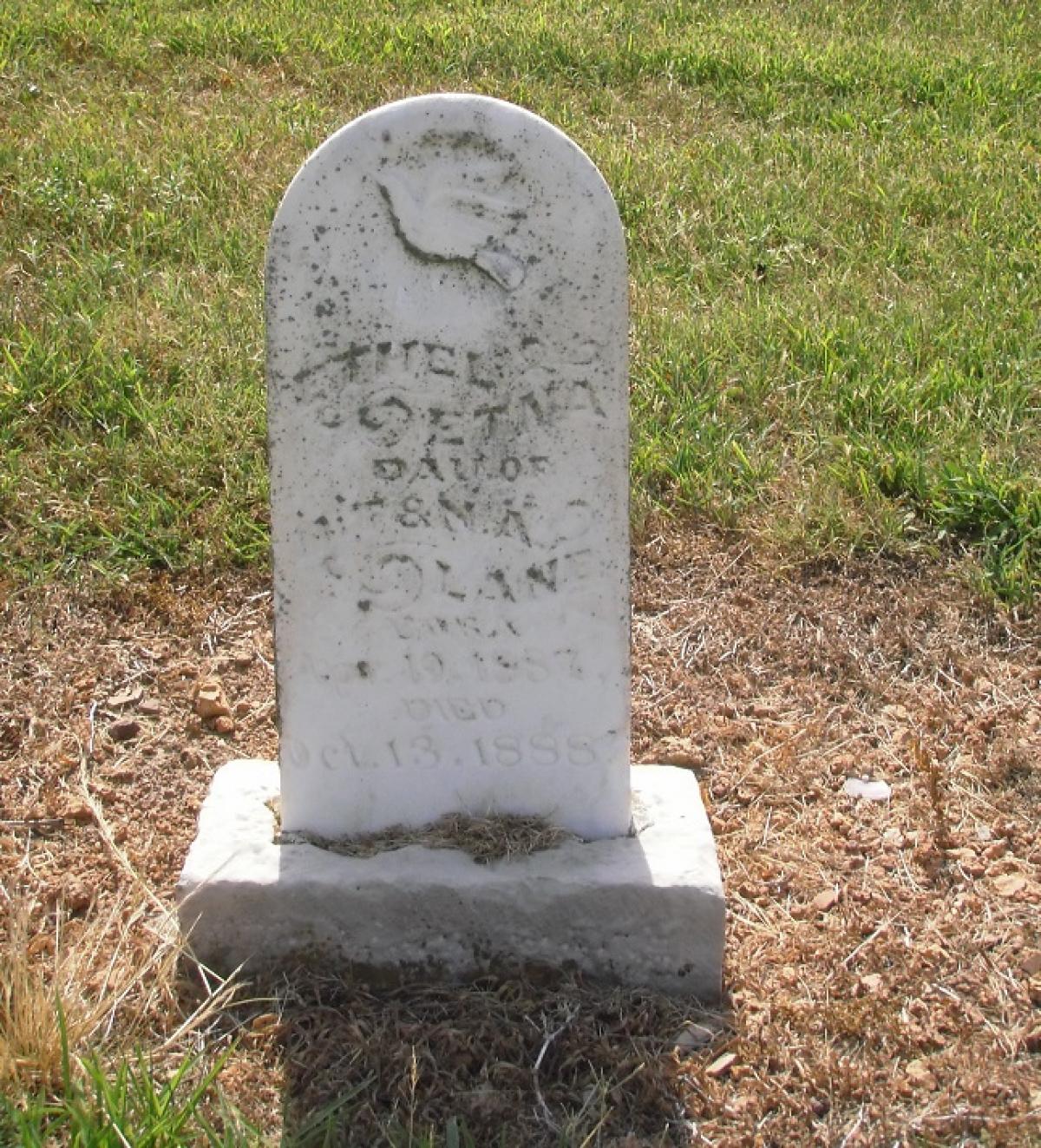 OK, Grove, Olympus Cemetery, Lane, Ethel Etna Headstone