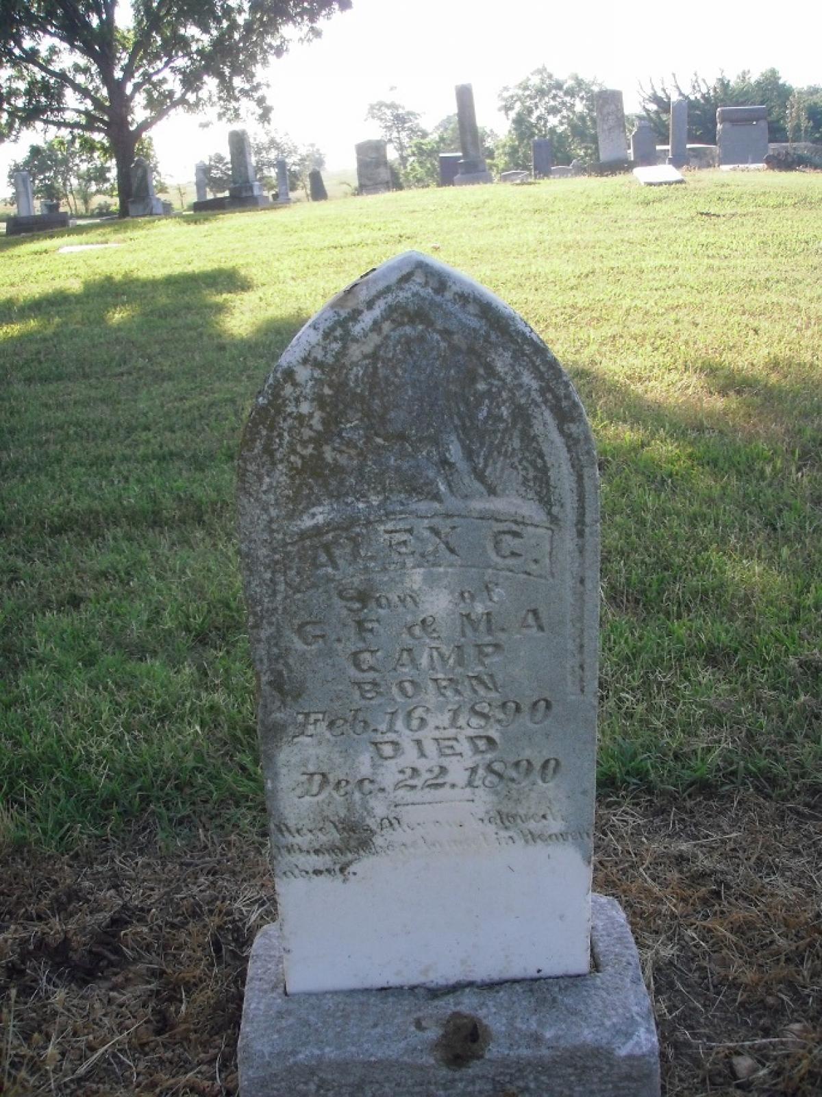 OK, Grove, Olympus Cemetery, Camp, Alex C. Headstone