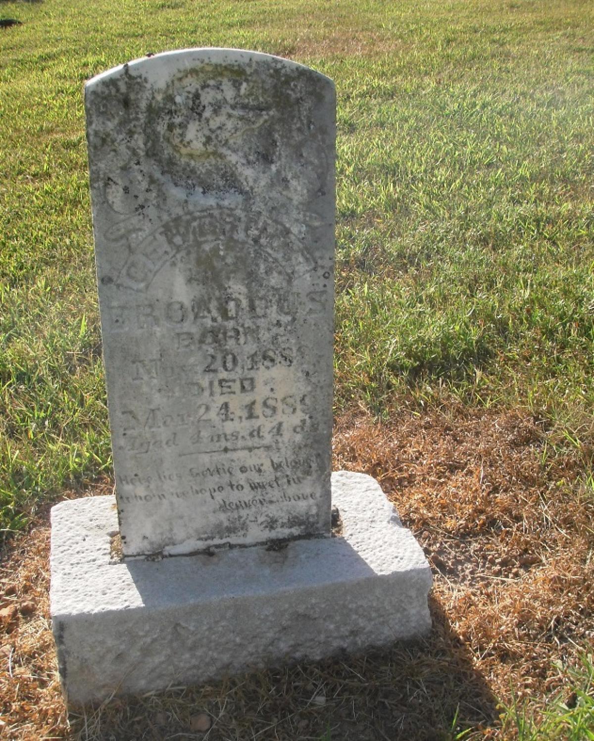 OK, Grove, Olympus Cemetery, Broaddus, Gertrude Headstone